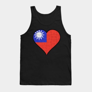 Taiwanese Jigsaw Puzzle Heart Design - Gift for Taiwanese With Taiwan Roots Tank Top